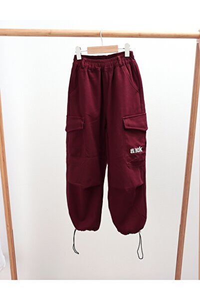 MiniKids Fur-lined pants, Cargo Ainck Tactics, burgundy