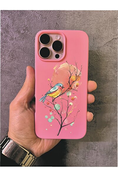 ALYACEPSTORE CASE حافظة آيفون 16 برو ماكس متوافقة مع تصميم الطيور والأشجار بأ...