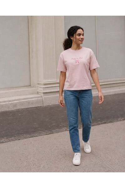 REDTAG Women Pink Embellished T-Shirt