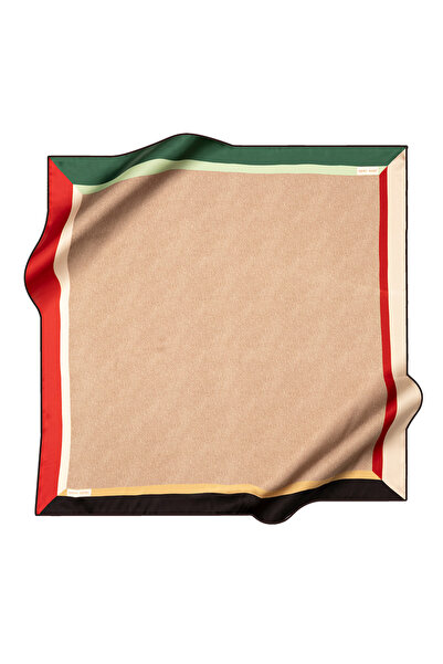 Pierre Cardin Beige 90X90 Silk Crepe Satin Scarf