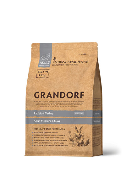 Grandorf Hrana uscata pentru caini Grandorf, Iepure si Curcan, pentru rase me...