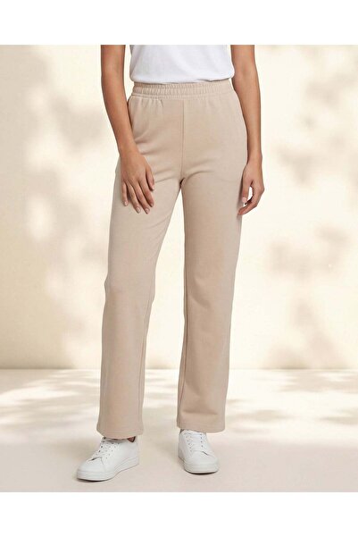 REDTAG بنطلون رياضي نسائي بيج اللون بحافة حافة مطاطية