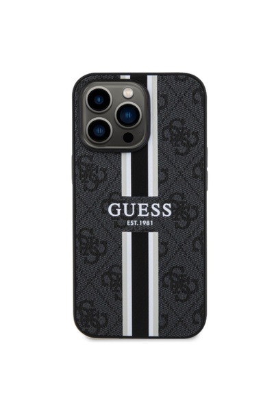 Guess 4G Printed Stripes MagSafe Case for iPhone 13 Pro Max Black