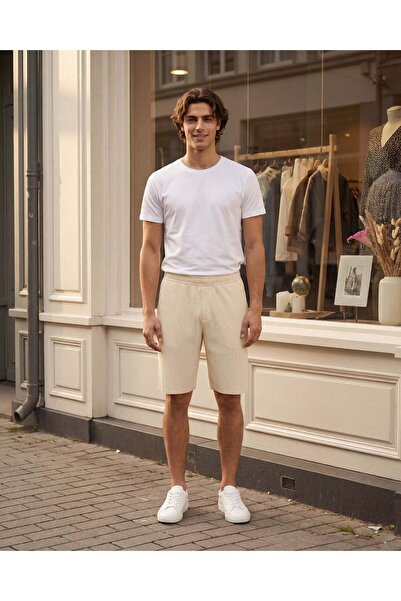 REDTAG Men Ivory Lounge Shorts