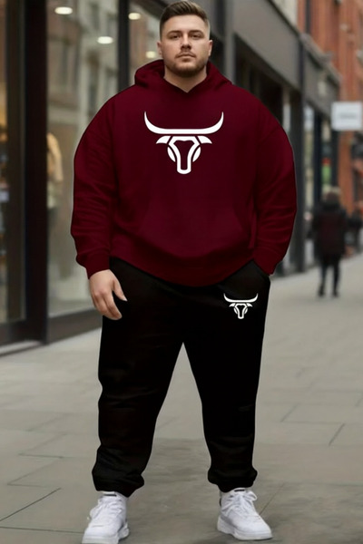 Flaubert Falubert-Men's Printed Jhu Large Size Sweatahirt -Sweatpants 2-Piece...