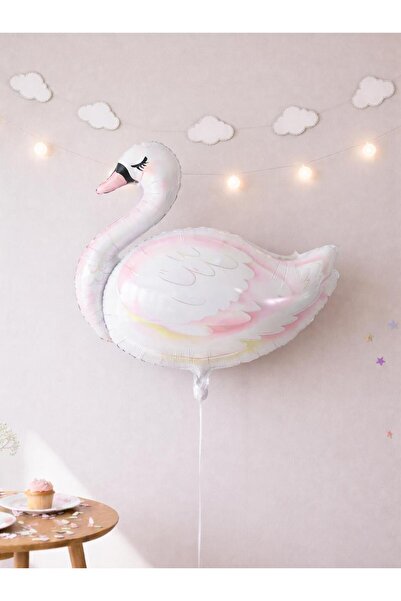 Parti Adresi Beyaz Kuğu Folyo Balon – Bekarlığa Veda & Doğum Günü 86 cm