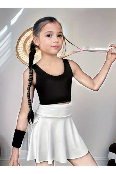 BEBEĞİME ÇORAP High Waist Shorts Flounced Tennis Sports Skirt Diver Fabric