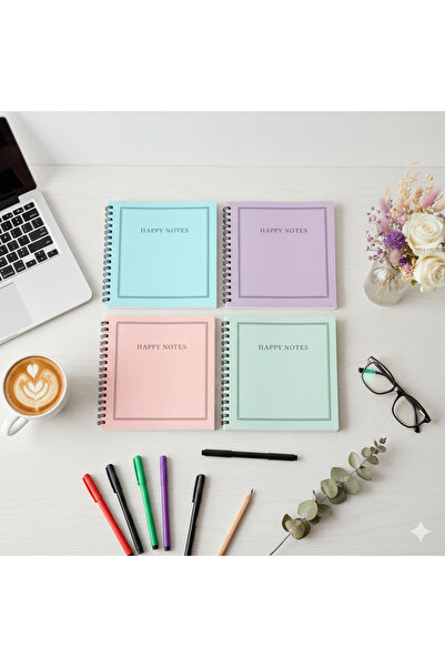 Defterci A5 Spiral Notebook Set of 4 – Lined, 80 Sheets, School Notebook 14X1...