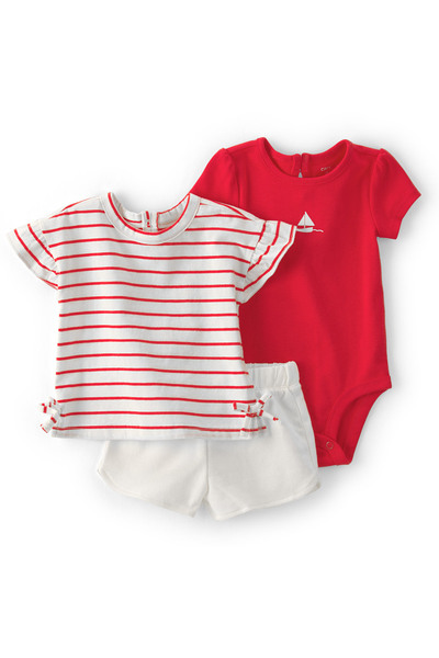 Carter's Kız Bebek Body Şort Set 3 Ay-24 Ay Kırmızı