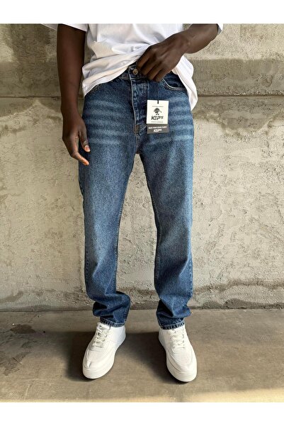 KağanKY Navy Blue Stonewashed Baggy Jeans
