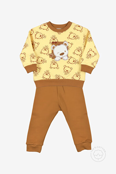 LORIAN'S Natural Cotton Cute Teddy Bear Printed Baby Set Seasonal 2-Piece Top...