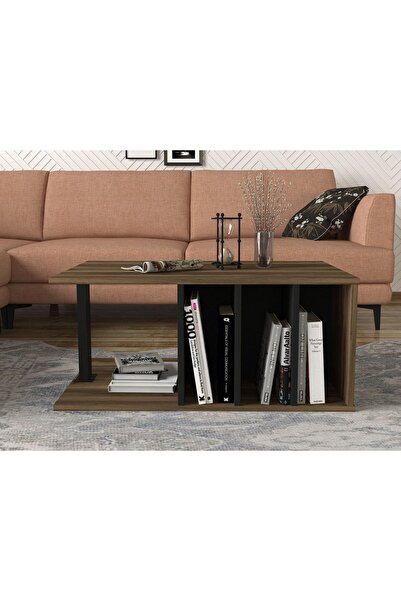 UnicUtil Masa de Cafea cu spatii de depozitare, 90 X 60 X 60, Maro-Negru