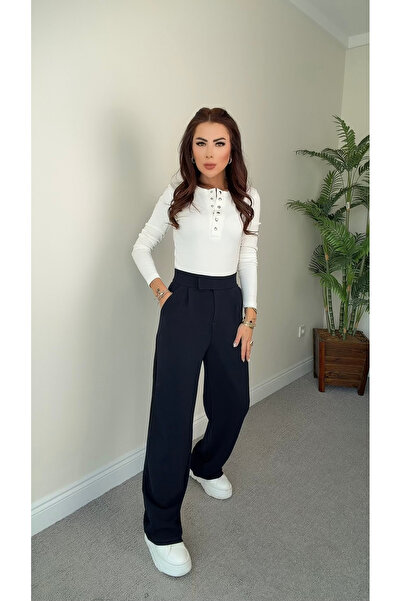 DİDEM GÜLTAKTI Versa Women's Dark Navy Blue Palazzo Pants