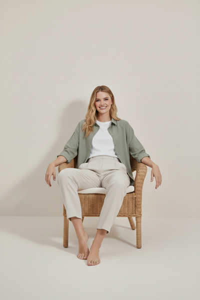 YXC Trend Maker Oversize Long Basic Linen Shirt