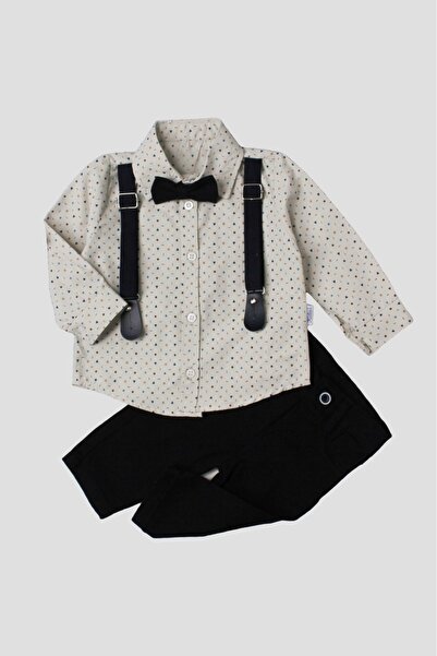 Chicsy Baby Baby Boy Suspender Bow Tie Suit Shirt Pants 3-Piece Set