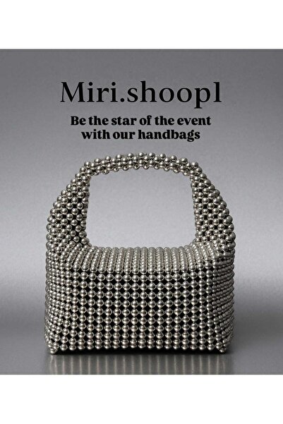 MİRİ SHOOP El Yapımı Boncuklu Zarif Kadın Çantası – gold & krem Detaylı