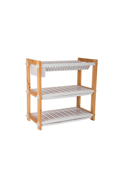 casa rosa wooden Dish Rack with 3 Tiers, made from plastic