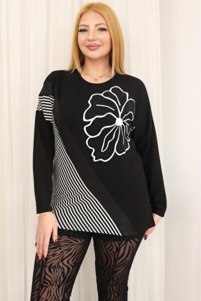 Siyezen Μπλούζα με λουλουδάτο μοτίβο σε μεγάλο μέγεθος