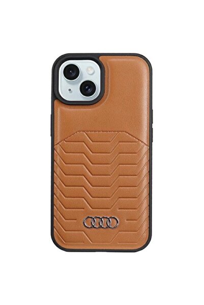 Audi MagSafe Synthetic Leather Case for iPhone 13/14/15 6.1" Brown