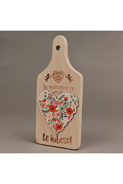 LimArt Personalized wooden chopping board with message and heart with flowers...