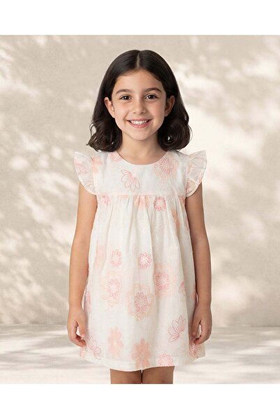 REDTAG Girls Ivory Embroidered Blouse