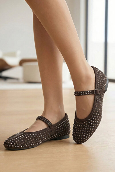 Step Stones Women's Suede Stone-Embellished, Belted - Buckle Ballerinas |   C...