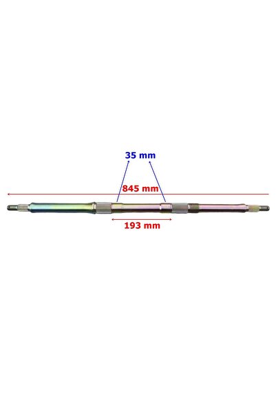 Yuki Track 250 Atv Arka Aks Mili 84.5 Cm Tek Yivli 23 Freze