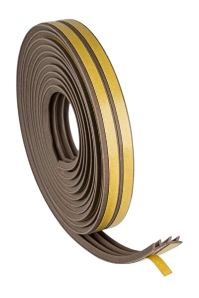 WDA Door Weather Stripping Seal, Brown and Yellow, Self-Adhesive Rubber Tape
