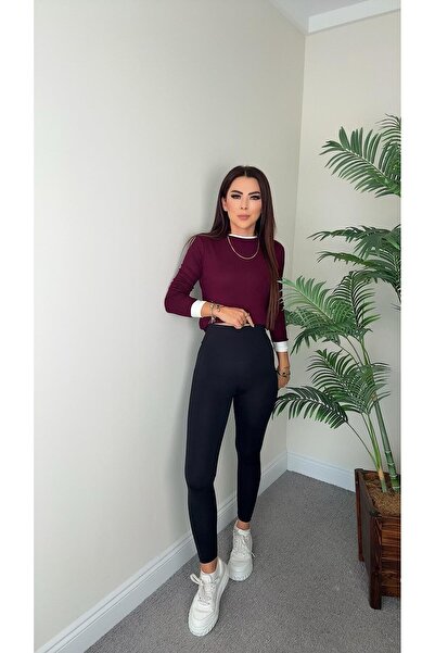 DİDEM GÜLTAKTI Aria Women's High Waist Thick Belted Black Leggings