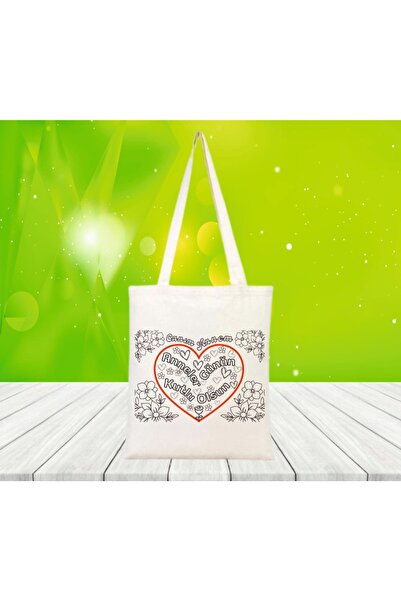 Matbaagram Anneler Günü Boyama Hambez Çanta model 11 -20 ADET