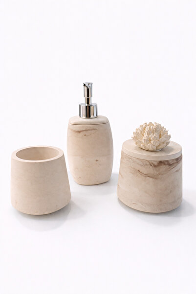 Narizen Home Doğal Taş Görünümlü 3’lü Banyo Seti