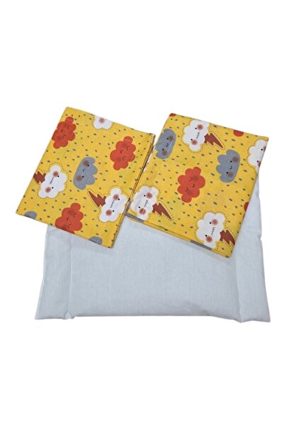 Albatex Home Flat pillow set 30×40x2 cm with two covers, M501 Yellow with clo...