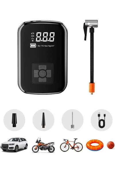 auhma A5566 Kablosuz Dijital Hava Kompresörü | 4000mAh Powerbank | 150 PSI | ...