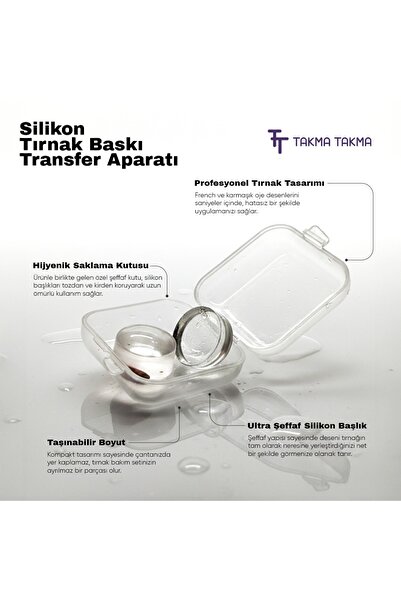 Takma Takma UV Lamba İçin Slikon 2'li Tırnak (NAİL) Stamper Kolay French Ve B...