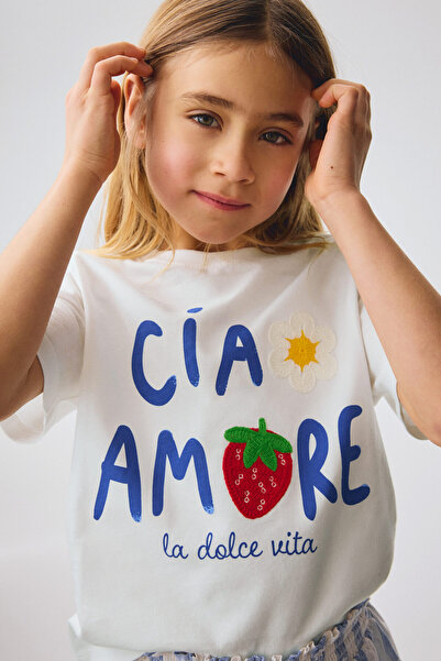 H&M Motif Detaylı Tişört