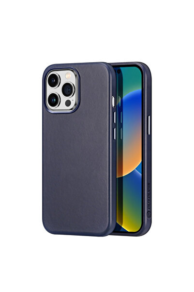 Dux Ducis Naples Leather MagSafe Case for iPhone 14 Pro - Blue