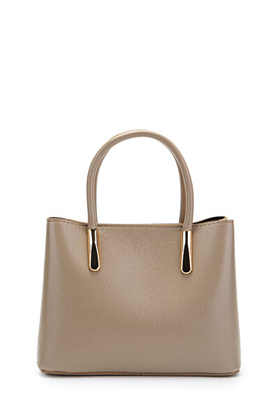 minebag Gold Detailed Gloria Hand and Shoulder Women's Bag Mink