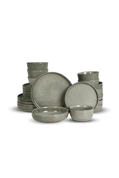 Rissa Distinctive stone dinner set from Rissa, Consisting of 24 pieces. Green...