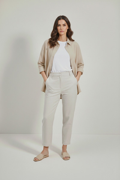 YXC Trend Maker Oversize Long Basic Linen Shirt