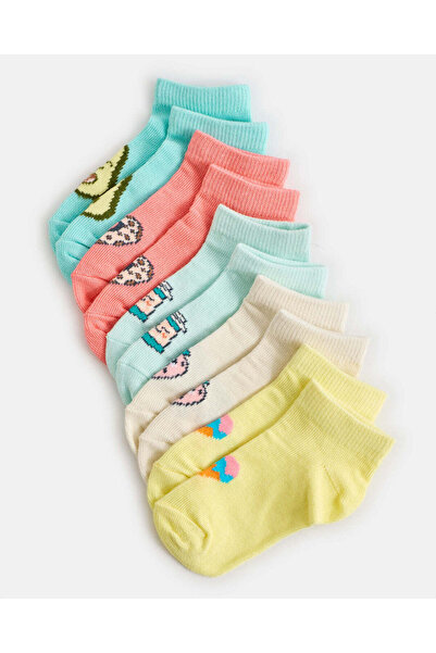 REDTAG Infant Girls Assorted Jacquard Ankle Length Socks (5 Pack)