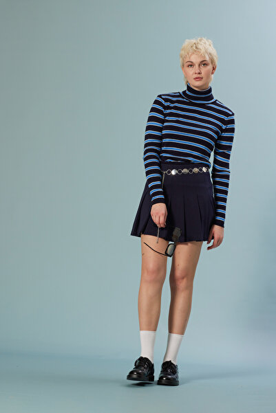 Nisan Striped Fishing Neck Sweater