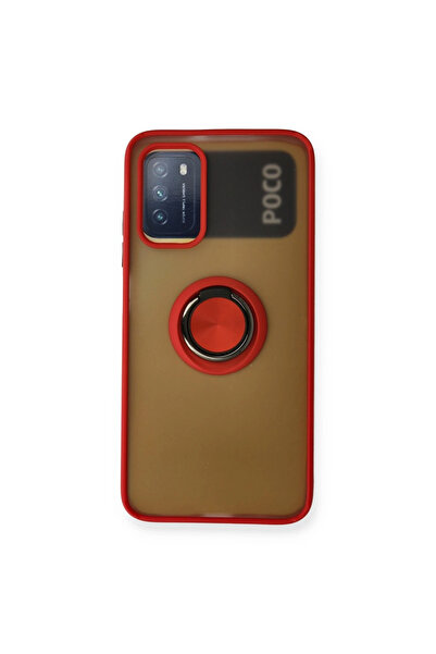 eco port غطاء سيليكون مونتريال مع حلقة لهاتف ريدمي 9t - أحمر