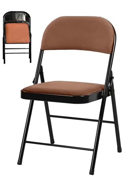 Cady One Folding chair for travel and camping, fabric and Leather , brown