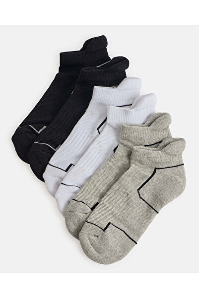 REDTAG Boys Assorted Jacquard Ankle Length Pack of 3 Sports Socks Set