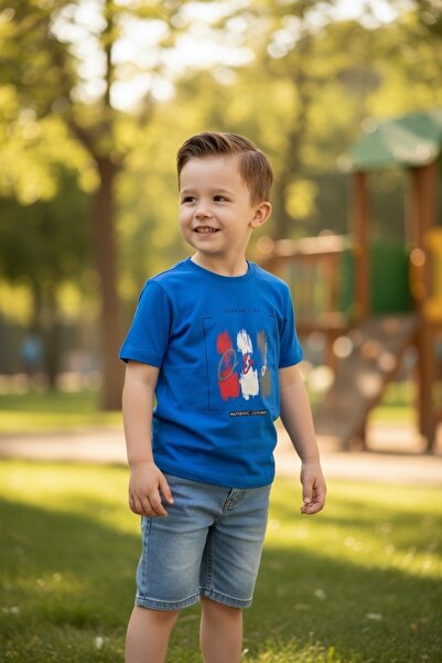 Ercahome tekstil طقم شورت وتي شيرت مكون من قطعتين 8Y,7Y,6Y,5Y للرجال / خصر مط...