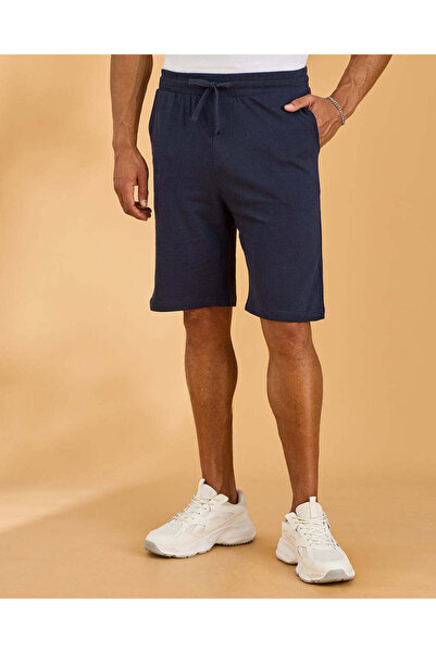 REDTAG Men Navy Cotton Terry Pyjama Bottom