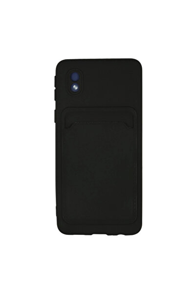 eco port حافظة سامسونج جالاكسي A01 كور سيليكون مع بطاقة عمل كلفن - أسود