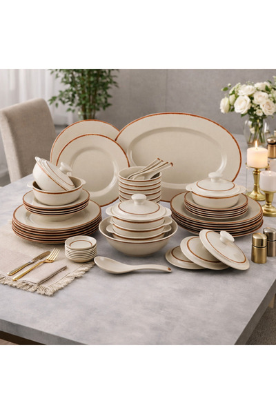 cc bin shihon Luxury 57-piece melamine dinnerware set – elegant and durable d...