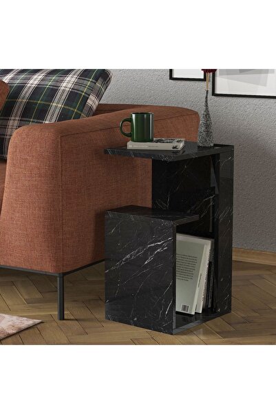 UnicUtil Masuta Cafea Laterala, UnicUtil, 35 x 29,5 x 60 cm, Negru