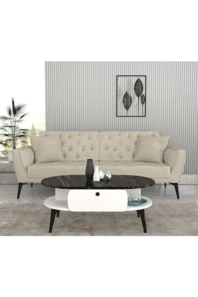 UnicUtil Masa de Cafea Bold Statement, UnicUtil, 100 x 60 40 cm, Alb-Negru, U...